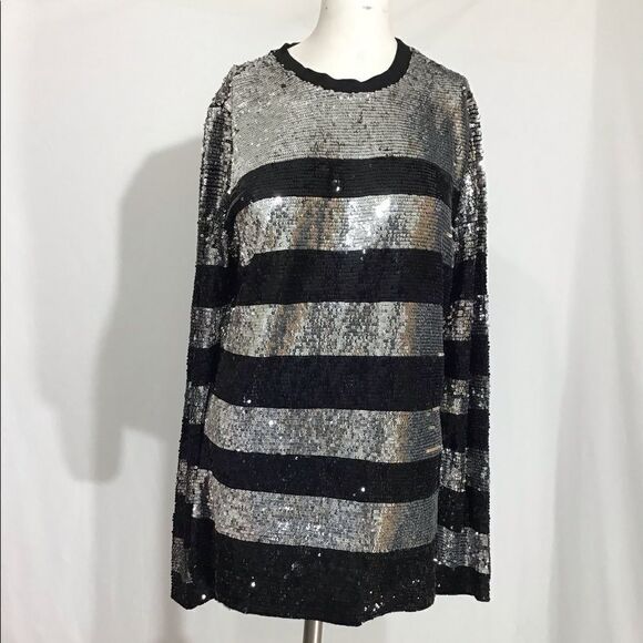 Beau Souci Marin Sequin Long Sleeve Top Size Large - Picture 9 of 11